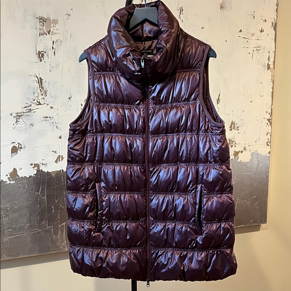 Eileen Fisher Deep Plumb Outerwear Down Vest